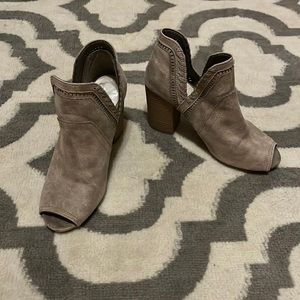 Fergalicious Holiday faux suede Peep Toe Sandal